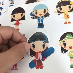 Cheap Children Cartoon Sticker Label Die Cut With Laser Silver Stamping for sale