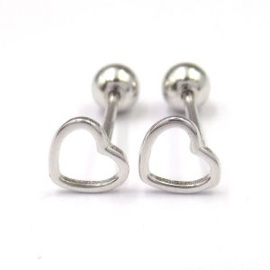 Cheap Plating Rhodium 925 Sterling Silver Earrings Stud Heart Shaped for sale