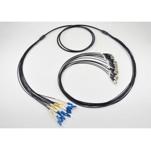 12 Strand Fiber Optic Cable Single Mode LC To FC Outdoor Break Out Tactical