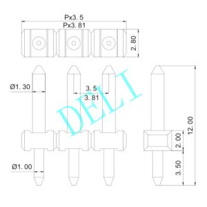 2P-24P Poles Printed Circuit Board Connector , Screw Terminal Block DL332J-XX-3