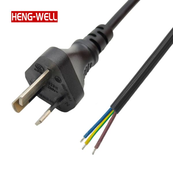 HENG-WELL CCC 3-Pin Power Cord Stripped 0.6M 1.5M 1.8M China Cords for Computer