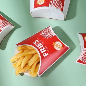 Customized printed logo French fries biodegradable food grade lunch takeaway box