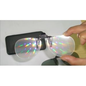 China 2016 TOP New clip on plastic fireworks glasses, rainbow glasses, diffraction glasses for near-sighted person on sale