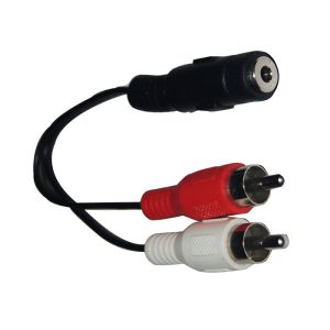 China 3.5mm female socket to 2RCA male plugs audio cable on sale