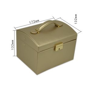 China 2 Layers Rectangle Mirror Leather Jewelry Box For gift on sale