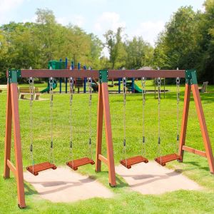 Stable and Sturdy Green Coated A-Frame Swing Set Bracket for 2 4x4 Legs and 1