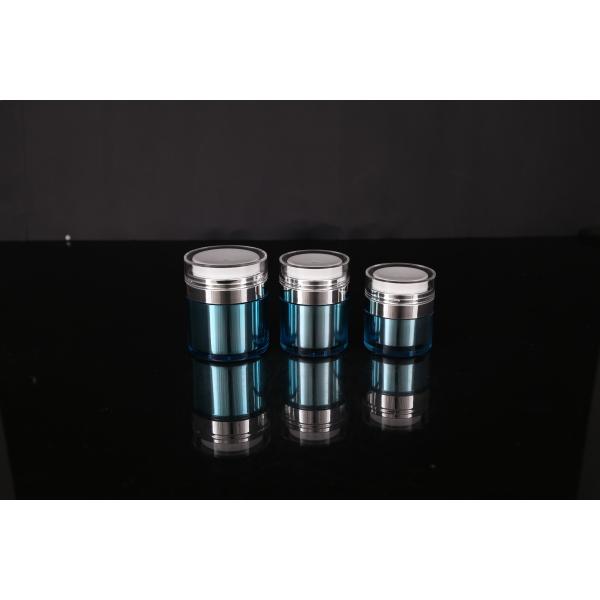 Cream Gel 15ml Acrylic Airless Pump Jar Reusable Round Shape