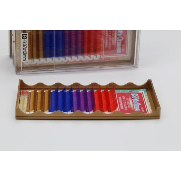 Natural Multi Colored Eyelash Extensions Synthetic Hair Eyelashes 12 Lines / Tray