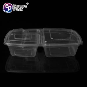 PP packaging box plastic box take-out food box 2 compartments