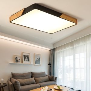 Cheap Square Wood veneer ceiling light fixtures for ndoor home Lighting Fixtures (WH-AC-04) for sale