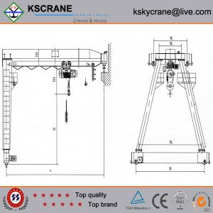 High Performance Single Girder Gantry Crane 18ton For Gantry Crane