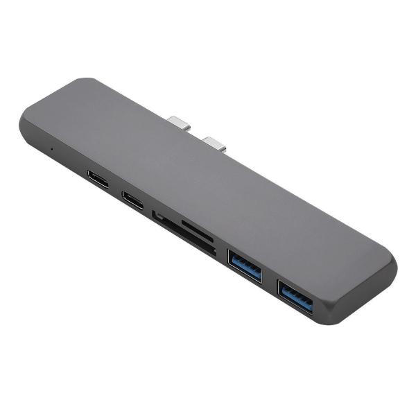 7in1 USB-C Hub Dual Adapter Multiport Card Reader 4K Type-C For MacBook Pro Dual