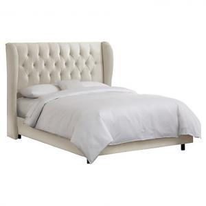 China New Model Best design Soft Velvet Fabric Full Bed Frame bed design furniture wooden handmade wooden beds on sale