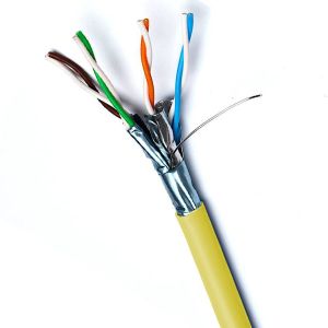 Yellow 23AWG CAT6A F FTP LSZH Ethernet Cable 500MHz 305m Length HDPE Insulation