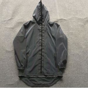 Full Zip Up Face Hood Reflective Coat Mens Rainbow Reflective Jacket Turtleneck