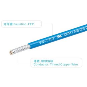 FEP cable UL758 AWM1332 24AWG 300V/200C VW_1 black for motor generator light