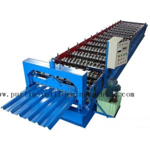 PLC Steel Metal Roof Panel Roll Forming Machine , Roofing Sheet Roll Former 5