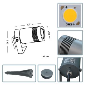 IP65 Outdoor 6W COB Ground Lighting Adjustable Angle Up Down Light Spot Garden