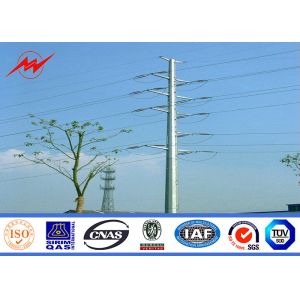 China ISO Electrical Power Pole Powerful Transmission Line GR65 Galvanized Steel Poles on sale