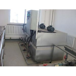High capacity mixing chamber chemical dosing system and polymer preparation unit