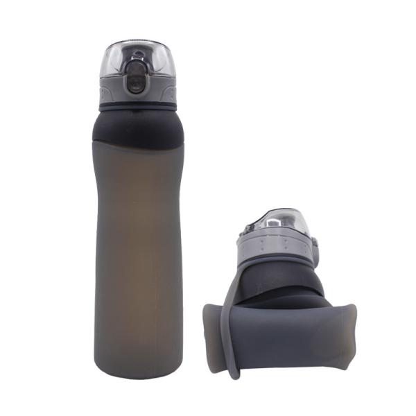 Quality LFGB Certification Collapsible Silicone Water Bottle , 4 Cap Styles wholesale
