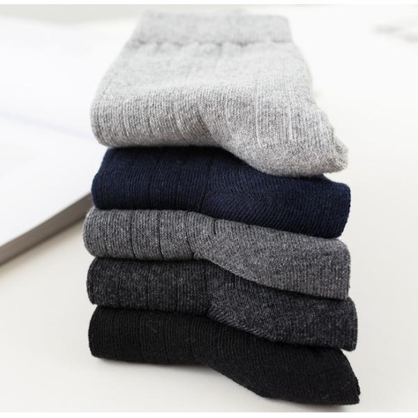 Plain Color Thermal Trendy Mens Socks Cotton Comfortable Knitting For Business Men