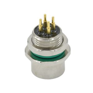 IP68 Female M12 Panel Mount Receptacle Rear Lock Metal Waterproof Adapter