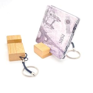 Handmade Wooden Phone Stand Keychain Multi Functional UV Printing