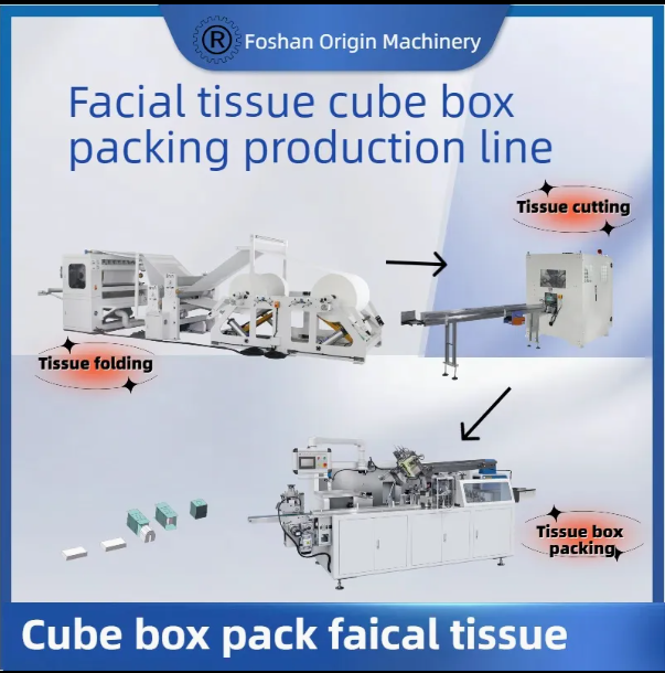 China Facial Tissue Small Machine Box Package  With Steel To Steel Embossing Unit on sale