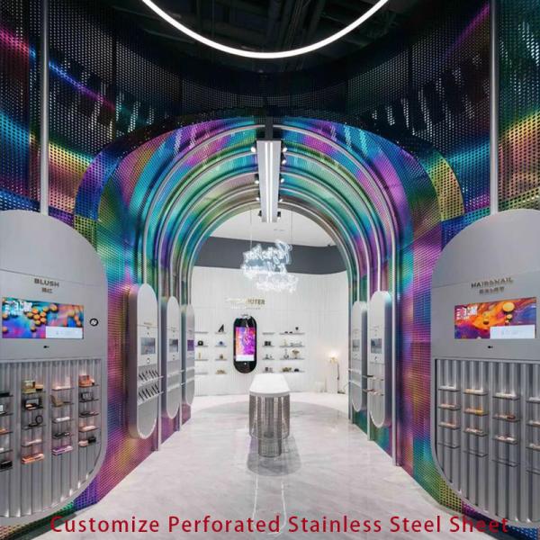 Customize Colorful Perforated Stainless Steel Sheet For Indoor Partitions Wall Decorations