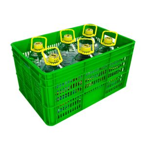 Customized Logo Nestable Plastic Storage Crate for Stackable and Space-Saving