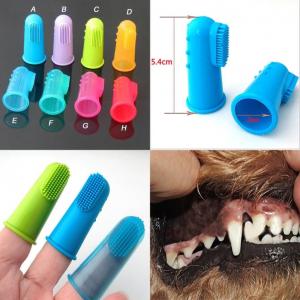 Cheap Super Soft Pet Finger Toothbrush Teddy Dog Brush Bad Breath Tartar Teeth Tool for sale