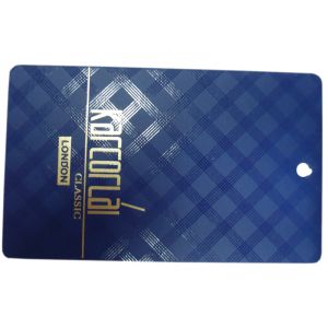 Purple Coated / Matte Paper Printed Clothing Hang Tags With Customized Logos