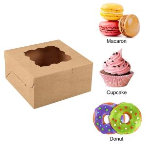 Custom Valentines Cake Takeout Food Pastry Macarone Bento Kraft Paper Box with