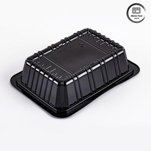 Supermarket Chili Disposable Plastic Tray Deep Rectangular Fruit Black