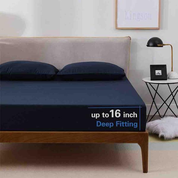 200TC Three Lines Embroidery Luxury Hotel Sheet Set with 100% Polyester Microfiber