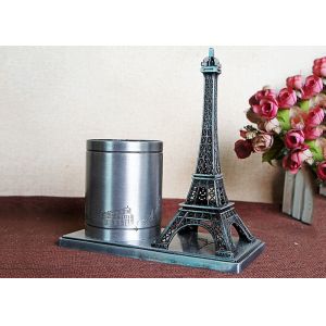 Plated World Famous Building Model , Metal France Eiffel Tower Design Brush Pot