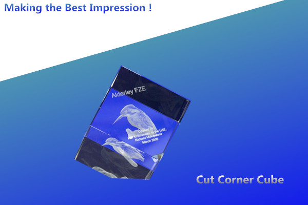 3D LASER CRYSTAL CUT CORNER CUBE/BLANK CRYSTAL CUT CORNER CUBE/CRYSTAL 3D LASER