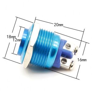 16 mm high metal button switch reset button switch instantly alumina red green