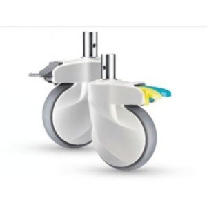 China New 5inch Medical Bed Caster Wheel Central Control Plunger Diameter 28 Caster With Brake on sale