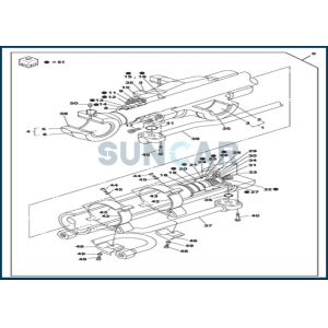 LZ00455 Offset/dipper Cylinder Seal Kit For Excavator CNH CX135SR