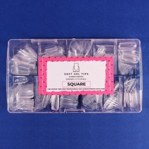 500pcs Transparent Full Cover French Customized Press on Nail Tips Long Coffin No Design Soft Gel Tips for Nail Art Salon
