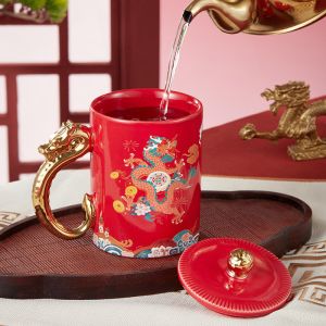 Ready To Ship In Stock Durability Gold Handle Round Coffee Mug Customized Number