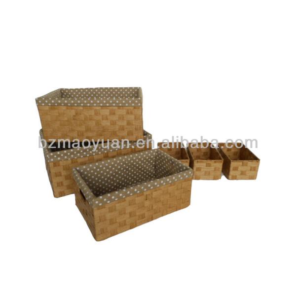 paper storage basket with lining