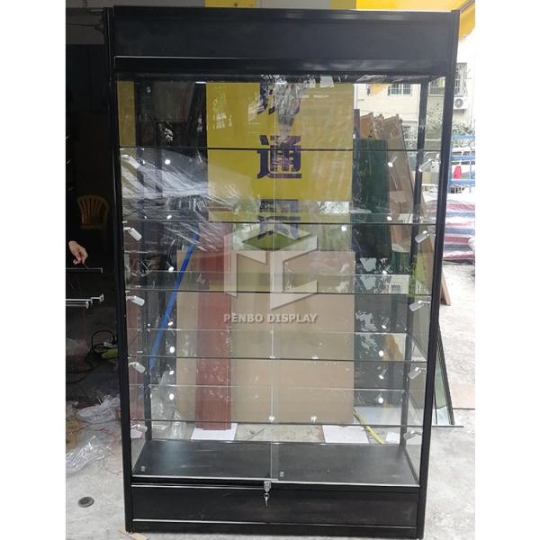 Quality Monomer Design Wall Mounted Glass Display Showcase 8mm Tempered Glass wholesale