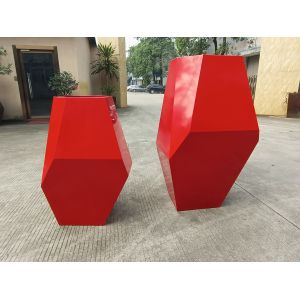 Geometric Metal Planter Pots Weatherproof In Black Gold And Silver