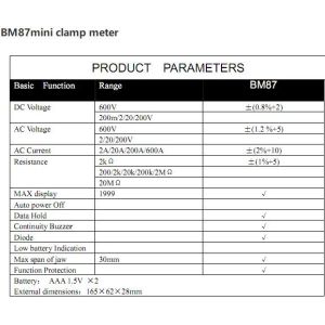 30mm AAA1.5V AC Current Mini Digital Clamp Meter