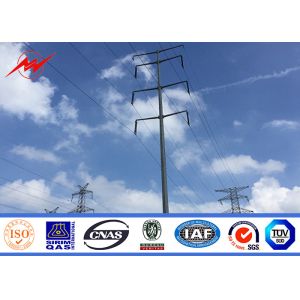 Cheap ASTM A123 220KV 12M Multi Side Bitumen Galvanised Steel Poles For Power Distribution for sale