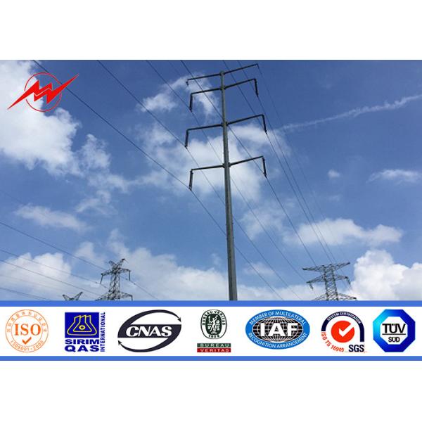 ASTM A123 220KV 12M Multi Side Bitumen Galvanised Steel Poles For Power
