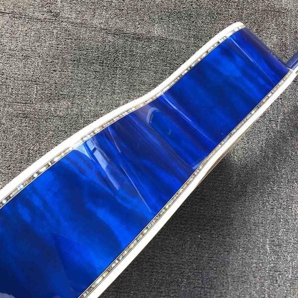 Solid Spruce Top Mahogany Neck Burst Maple Veneer Ebony Fingerboard Abalone Om45s Style Acoustic Guitar